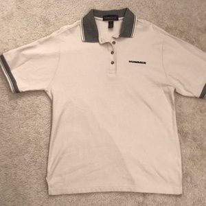 Cross Creek Large Hummer Polo Off White with Black Checked Collar